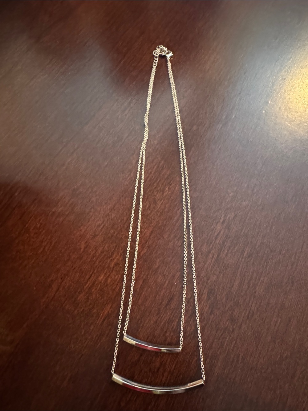 Delicate Double Bar Necklace - Silver